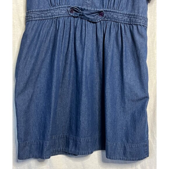 Denim 24/7 Women Plus Size 22W Blue Denim Casual Dress Waist Tie Cotton Comfy - Picture 6 of 16